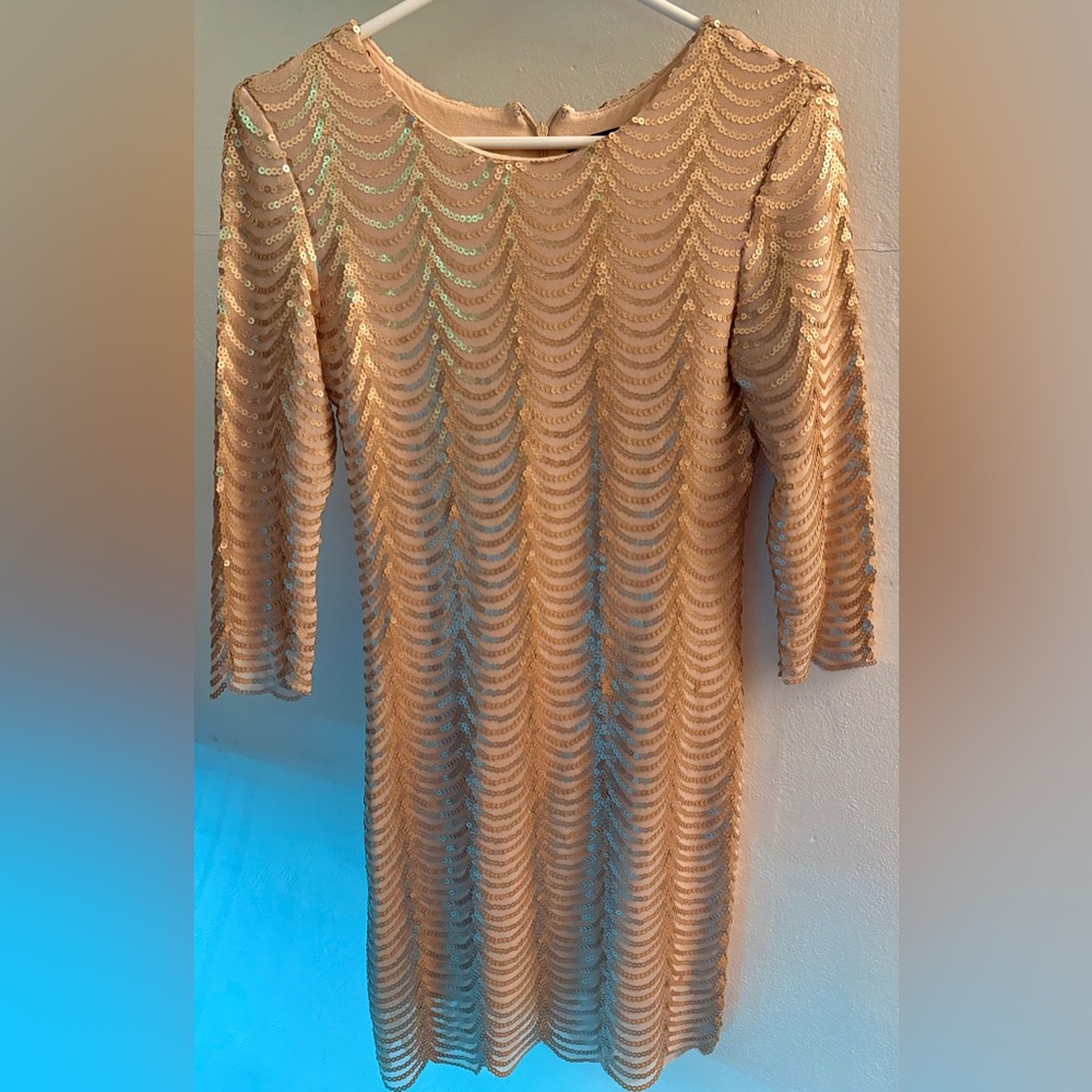 TFNC Gold Sequin Cocktail Dress